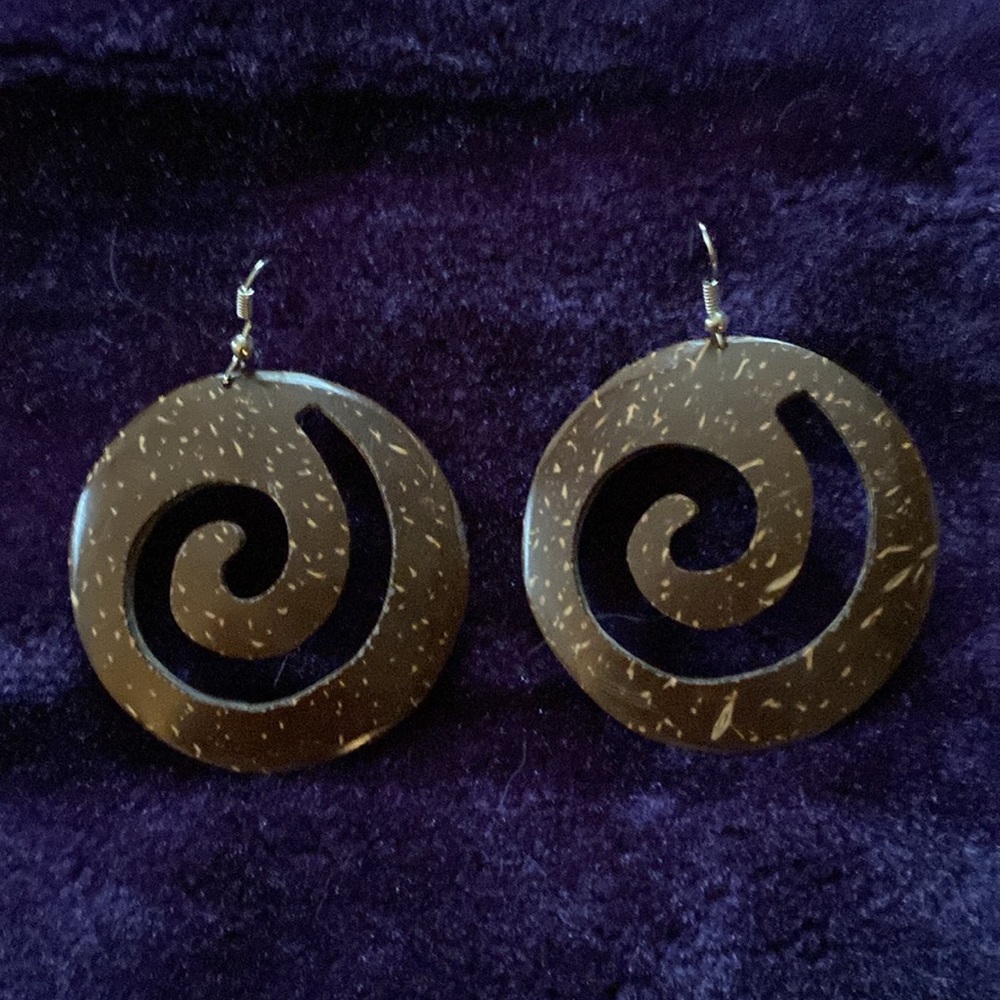 Beautiful wooden earrings.